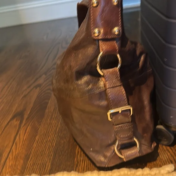 Brown leather TANO shoulder bag - Picture 5 of 6